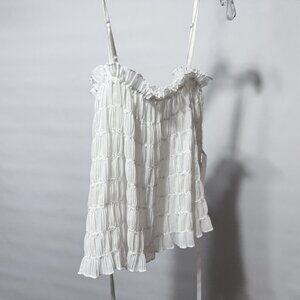 Threetimes Shirred Tank White One Size (Small)